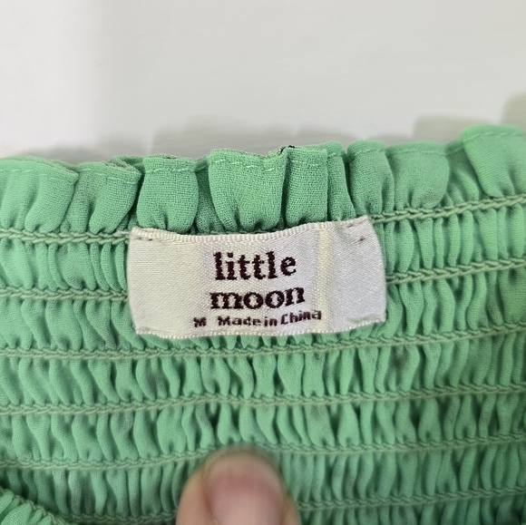 Aritzia Little Moon Gimlet Smocked Long Sleeve Blouse Top Medium - Picture 7 of 8